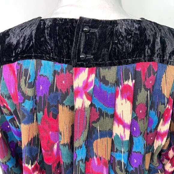 Emanuel Ungaro Solo Donna Dress Womens Size 8 Vintage Wool Velvet Rayon Black - Picture 7 of 14